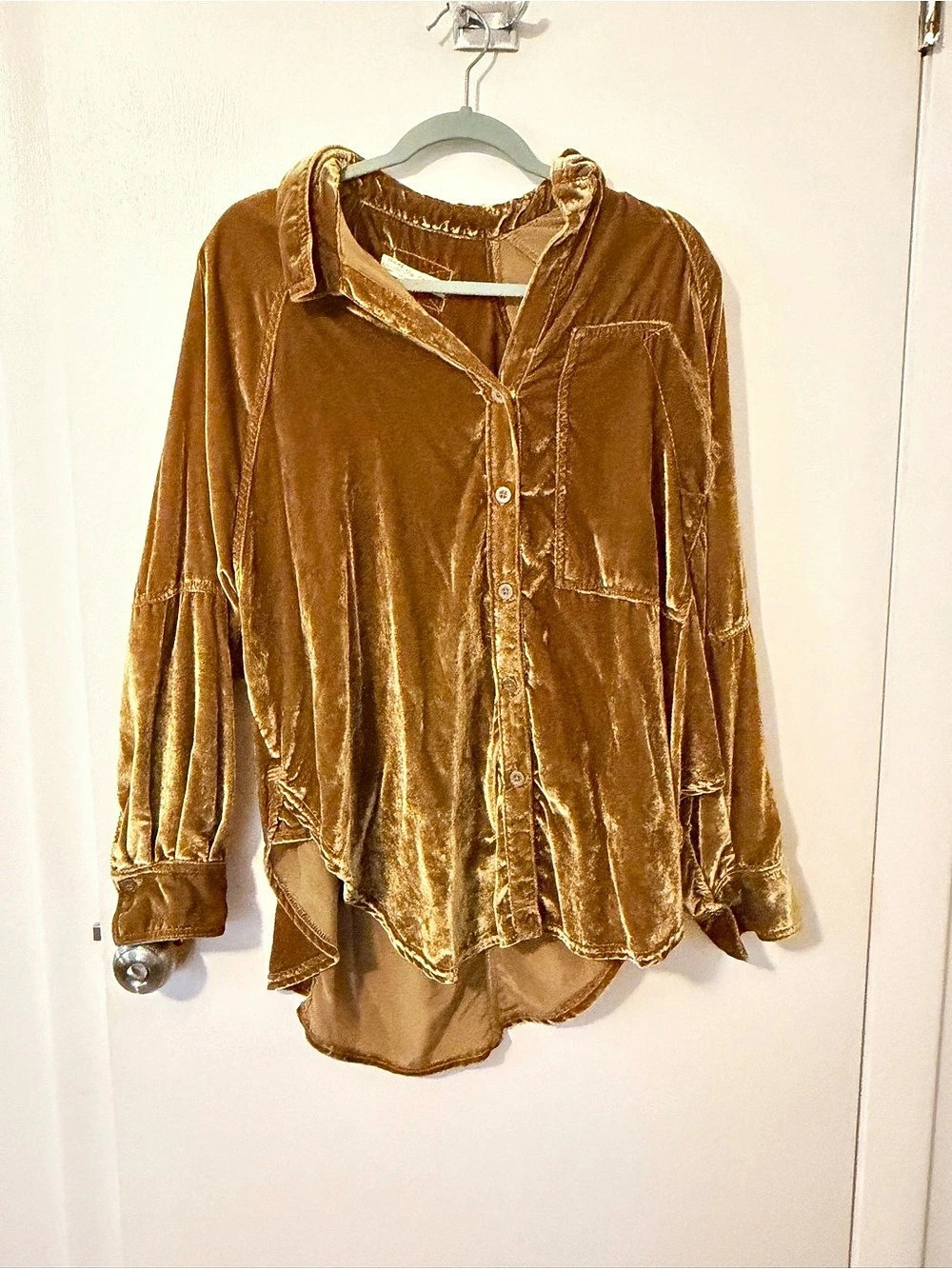 Free People Night Skies Velvet Top Brown Medium